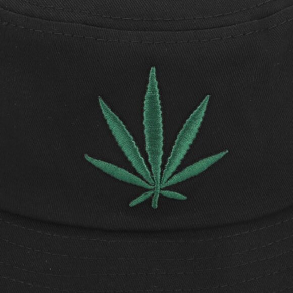 Leaf Embroidery Cotton Bucket Hat - Picture 2 of 3